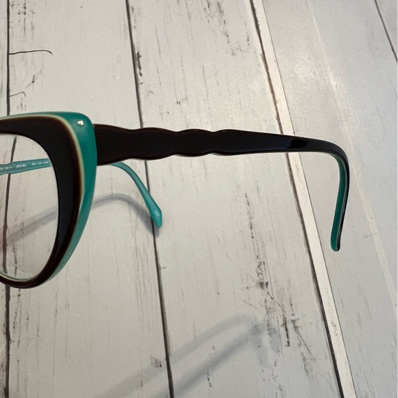 Cat Eye Tiffany Blue & Brown Frame Prescription Glasses - Picture 4 of 4